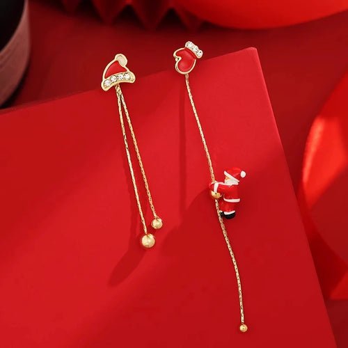 New Design Asymmetric Snowflake Christmas Boot Hat Drop Earrings for - Noel.ca