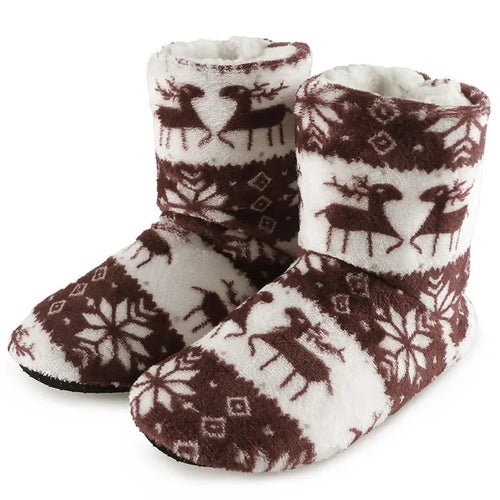 Winter Socks Shoes Woman Home Slippers Christmas Elk Indoor Shoes Warm - Noel.ca