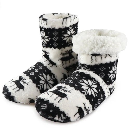 Winter Socks Shoes Woman Home Slippers Christmas Elk Indoor Shoes Warm - Noel.ca