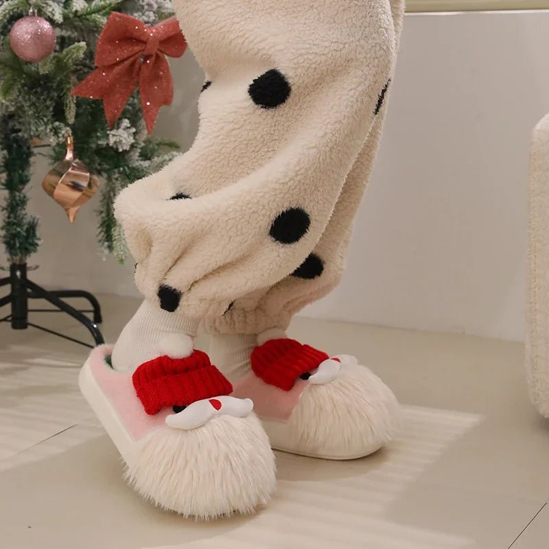 Women Christmas Slippers Ladies Fall Winter Outdoor Cotton Non - slip - Noel.ca