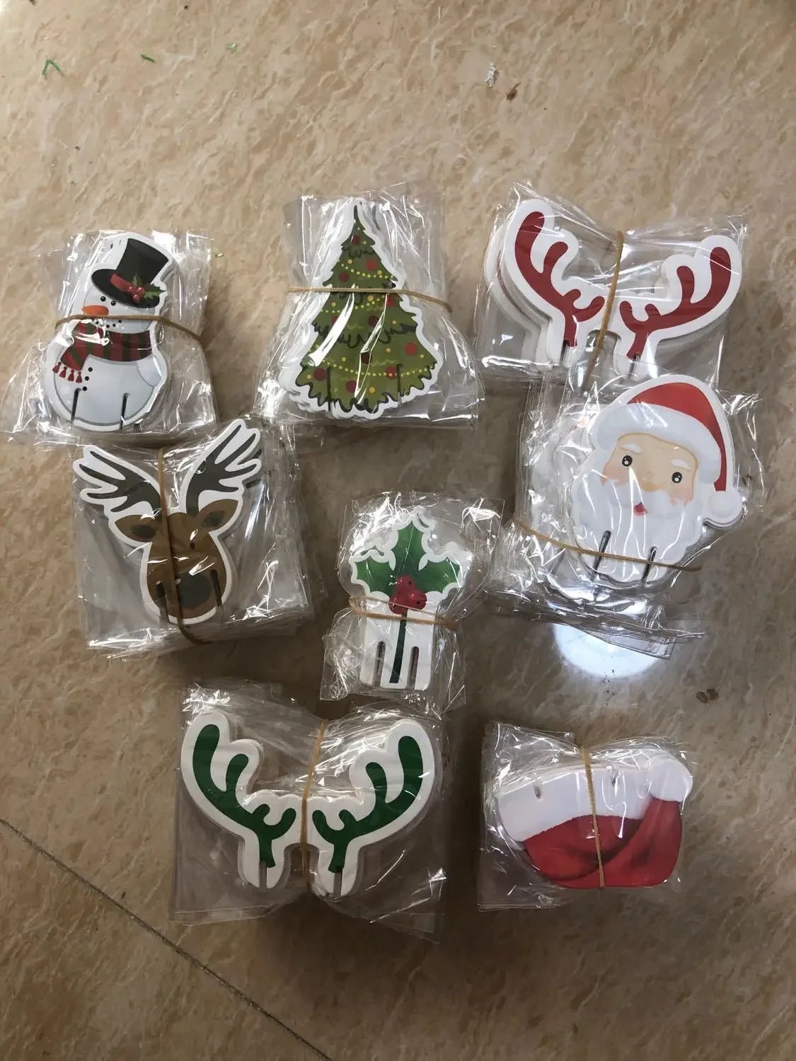 10PCS Christmas Cup Card Santa Hat Wine Glass Decor Ornaments Navidad - Noel.ca