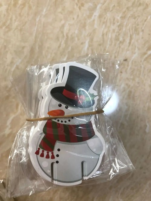 10PCS Christmas Cup Card Santa Hat Wine Glass Decor Ornaments Navidad - Noel.ca