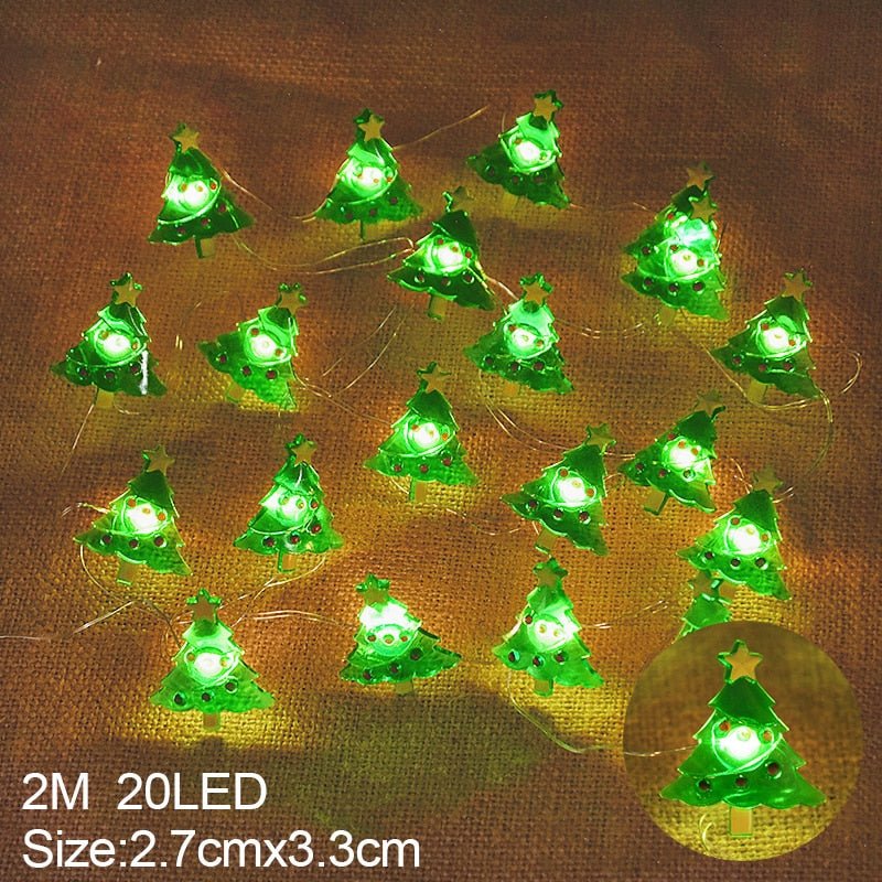 2M 20LED Santa Claus Snowflake LED Light String Christmas Decoration - Noel.ca