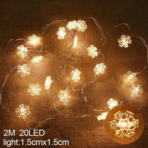 2M 20LED Santa Claus Snowflake LED Light String Christmas Decoration - Noel.ca