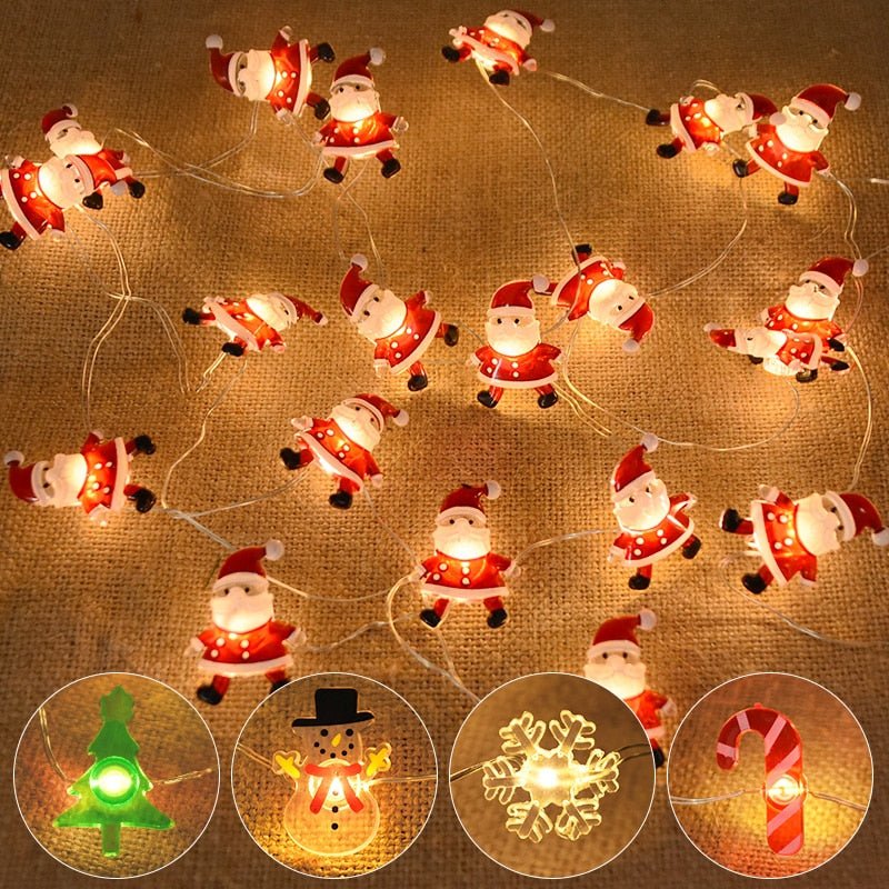 2M 20LED Santa Claus Snowflake LED Light String Christmas Decoration - Noel.ca