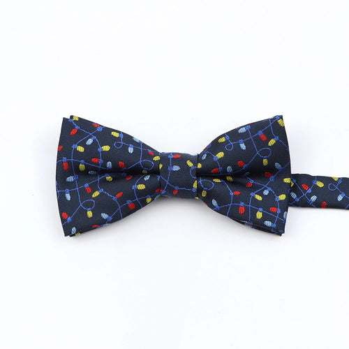 Mens Christmas Bow Tie High Quality Jacquard Woven Red Blue