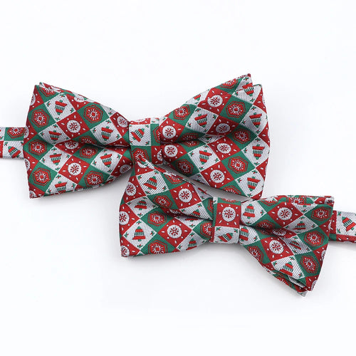 Mens Christmas Bow Tie High Quality Jacquard Woven Red Blue