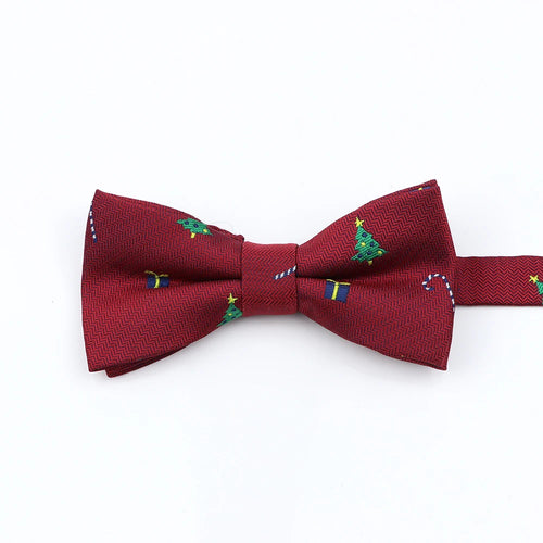 Mens Christmas Bow Tie High Quality Jacquard Woven Red Blue