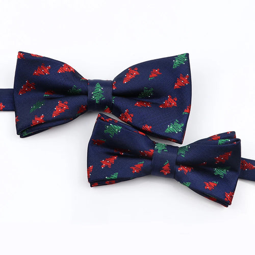 Mens Christmas Bow Tie High Quality Jacquard Woven Red Blue