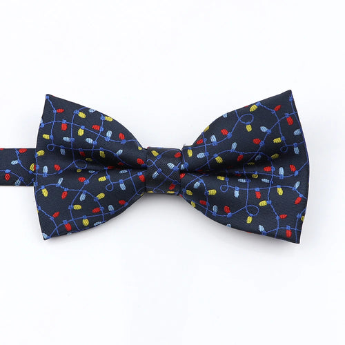 Mens Christmas Bow Tie High Quality Jacquard Woven Red Blue