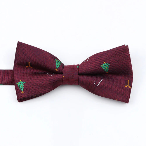 Mens Christmas Bow Tie High Quality Jacquard Woven Red Blue