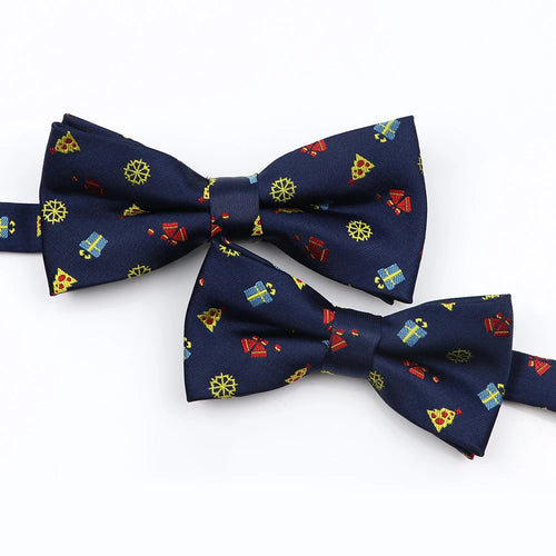 Mens Christmas Bow Tie High Quality Jacquard Woven Red Blue