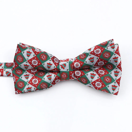 Mens Christmas Bow Tie High Quality Jacquard Woven Red Blue