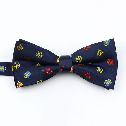 Mens Christmas Bow Tie High Quality Jacquard Woven Red Blue
