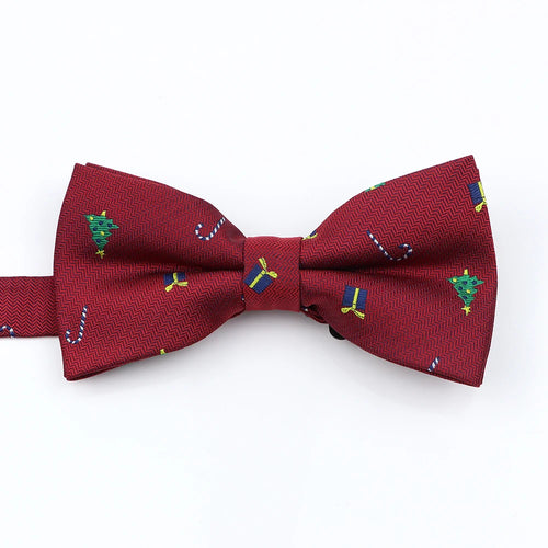 Mens Christmas Bow Tie High Quality Jacquard Woven Red Blue