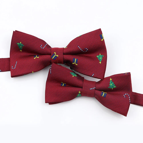 Mens Christmas Bow Tie High Quality Jacquard Woven Red Blue