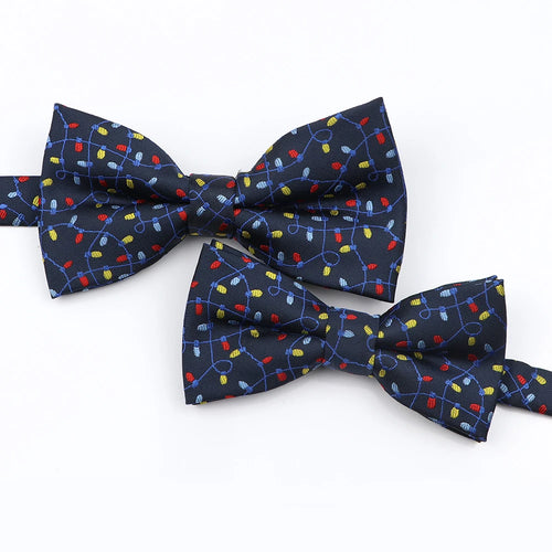 Mens Christmas Bow Tie High Quality Jacquard Woven Red Blue