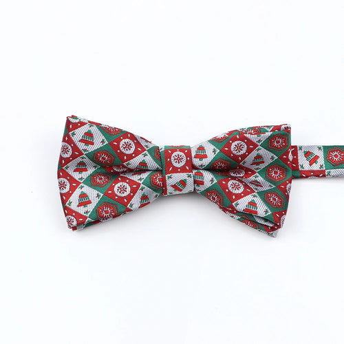 Mens Christmas Bow Tie High Quality Jacquard Woven Red Blue