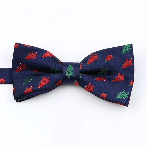 Mens Christmas Bow Tie High Quality Jacquard Woven Red Blue