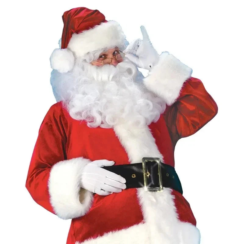 Christmas Santa Claus Cosplay Costume Red Velet Xmas New Year Men