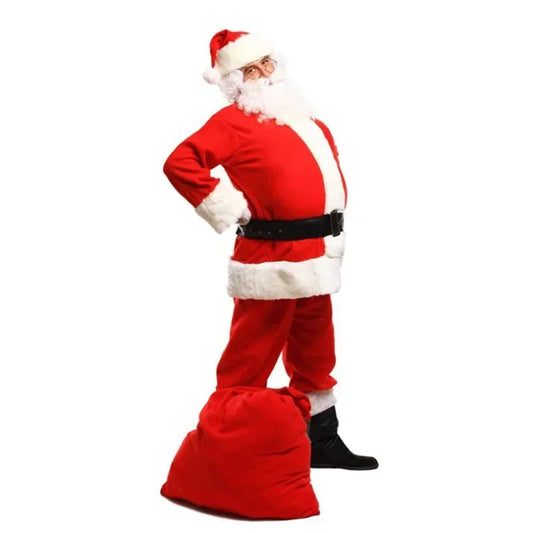 Christmas Santa Claus Cosplay Costume Red Velet Xmas New Year Men