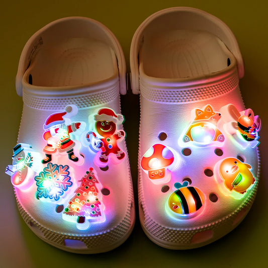1pcs LED Pins for Kids Lighted Shoe Charms Christmas Halloween Shoe