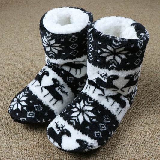 Winter Socks Shoes Woman Home Slippers Christmas Elk Indoor Shoes Warm