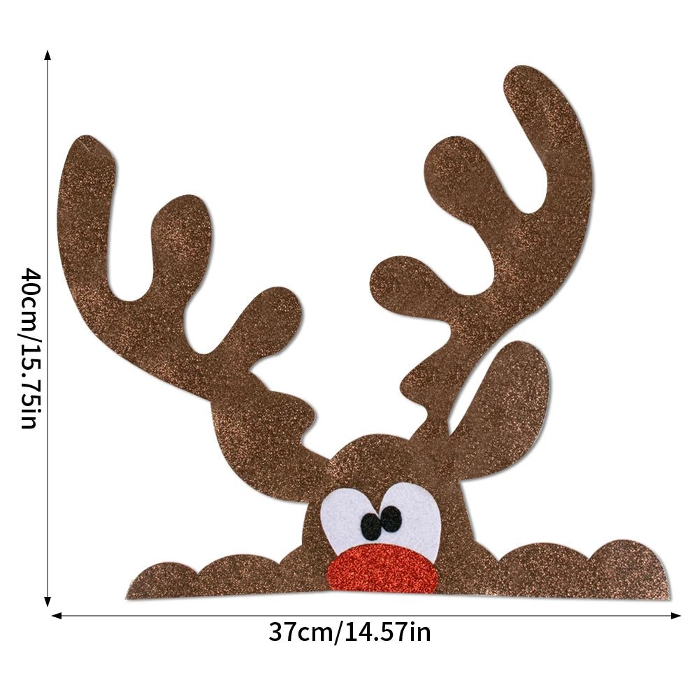 Christmas Door Window Stickers Felt Cloth Cartoon Snowman Santa Claus - Noel.ca