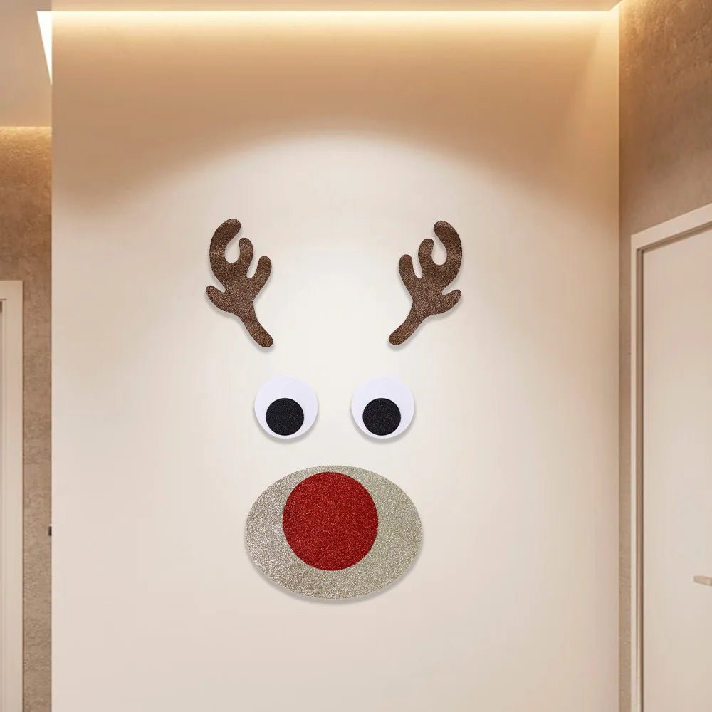 Christmas Door Window Stickers Felt Cloth Cartoon Snowman Santa Claus - Noel.ca