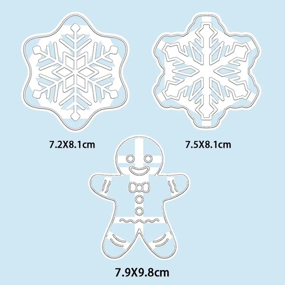 Christmas Gingerbread Cookie Cutters Snowflake Santa Plastic Cookie - Noel.ca
