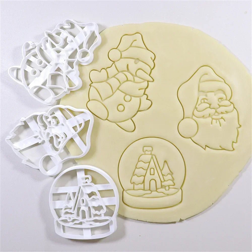 Christmas Gingerbread Cookie Cutters Snowflake Santa Plastic Cookie - Noel.ca