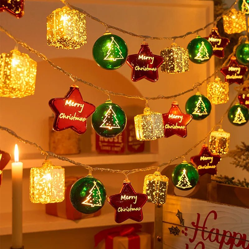 Christmas Light String Candy Cane Santa Cluas Snowman Lamp Xmas Tree - Noel.ca