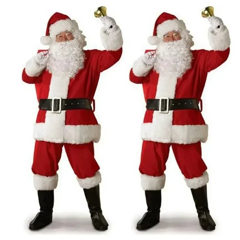 Christmas Santa Claus Cosplay Costume Red Velet Xmas New Year Men - Noel.ca