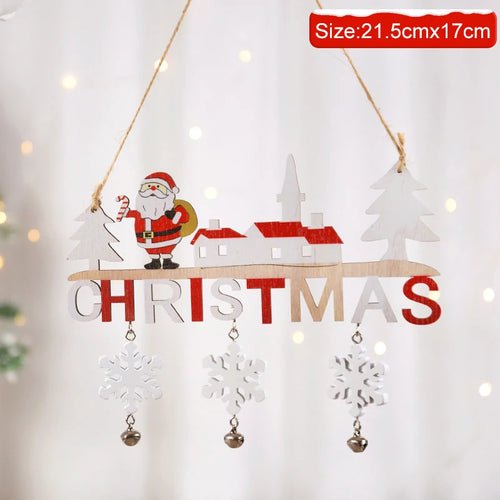 Gnome Santa Claus Wooden Hanging Ornament 2024 Merry Christmas - Noel.ca