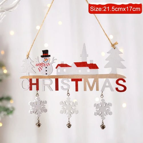 Gnome Santa Claus Wooden Hanging Ornament 2024 Merry Christmas - Noel.ca