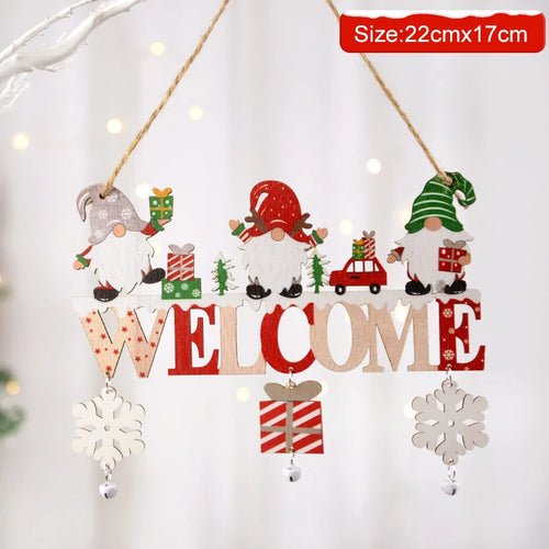 Gnome Santa Claus Wooden Hanging Ornament 2024 Merry Christmas - Noel.ca