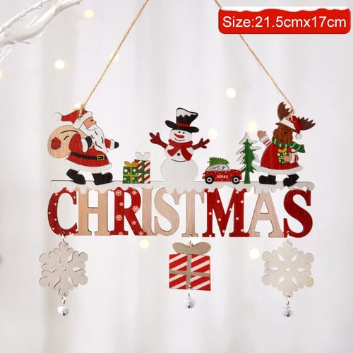 Gnome Santa Claus Wooden Hanging Ornament 2024 Merry Christmas - Noel.ca