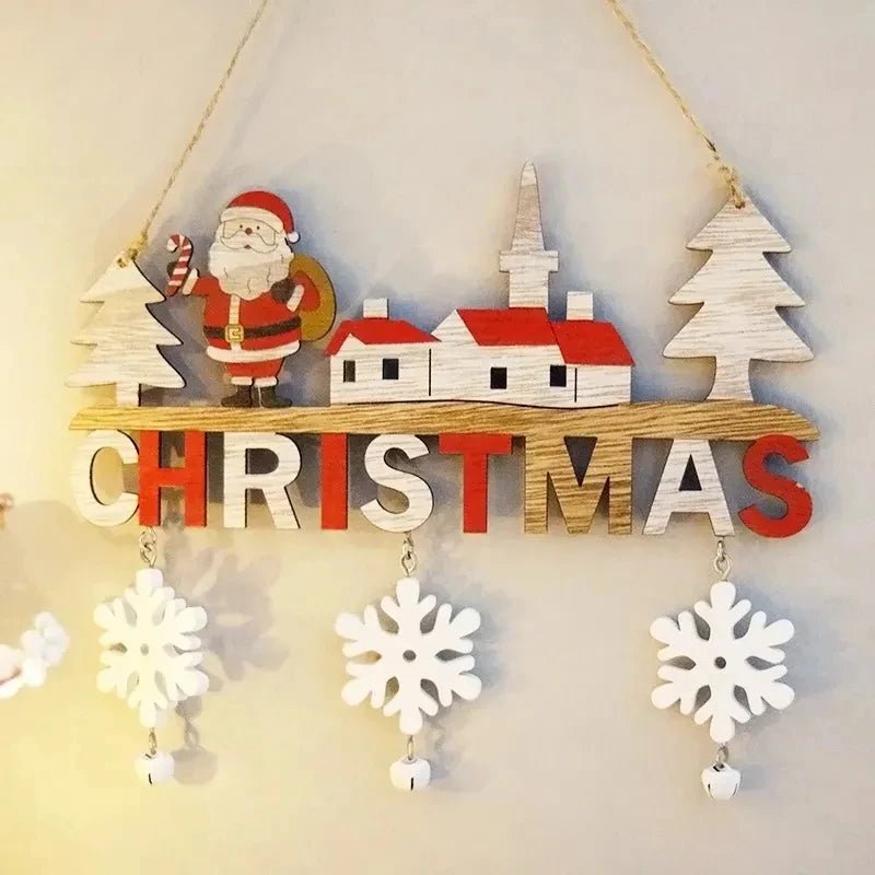 Gnome Santa Claus Wooden Hanging Ornament 2024 Merry Christmas - Noel.ca