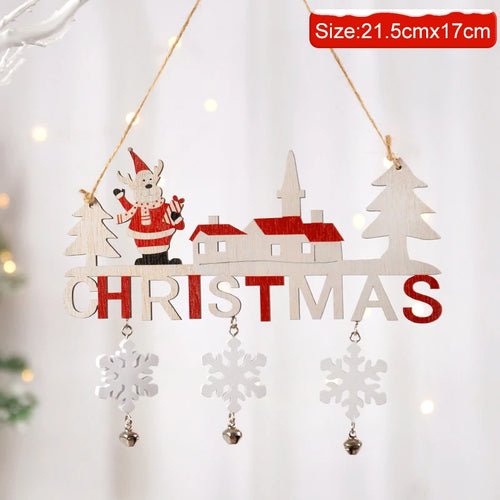 Gnome Santa Claus Wooden Hanging Ornament 2024 Merry Christmas - Noel.ca