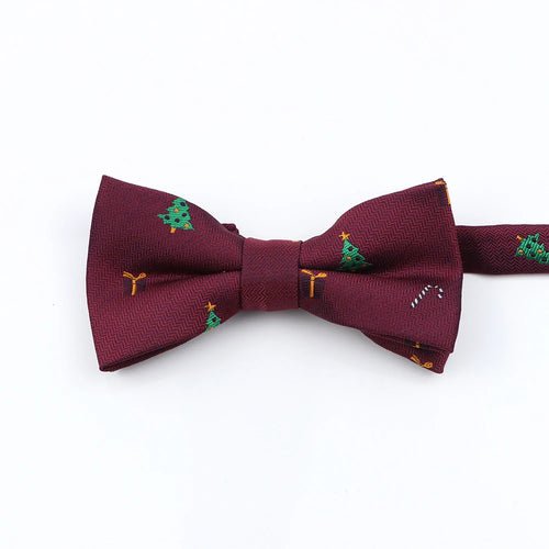 Mens Christmas Bow Tie High Quality Jacquard Woven Red Blue - Noel.ca