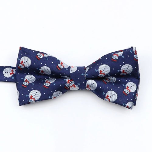 Mens Christmas Bow Tie High Quality Jacquard Woven Red Blue - Noel.ca