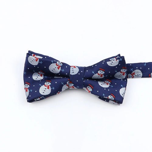 Mens Christmas Bow Tie High Quality Jacquard Woven Red Blue - Noel.ca