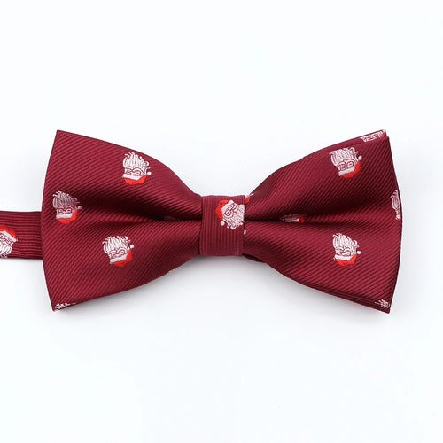 Mens Christmas Bow Tie High Quality Jacquard Woven Red Blue - Noel.ca