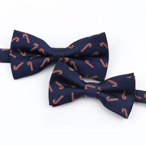 Mens Christmas Bow Tie High Quality Jacquard Woven Red Blue - Noel.ca