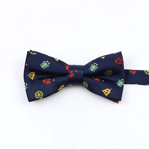 Mens Christmas Bow Tie High Quality Jacquard Woven Red Blue - Noel.ca