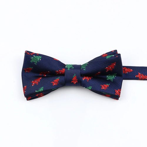 Mens Christmas Bow Tie High Quality Jacquard Woven Red Blue - Noel.ca