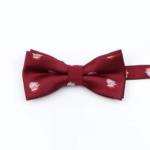 Mens Christmas Bow Tie High Quality Jacquard Woven Red Blue - Noel.ca