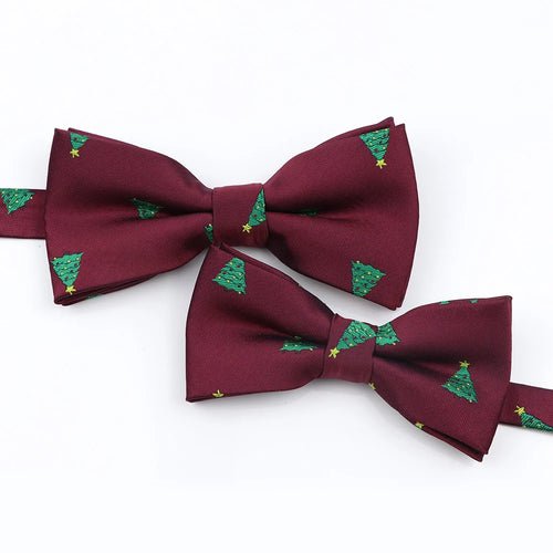 Mens Christmas Bow Tie High Quality Jacquard Woven Red Blue - Noel.ca
