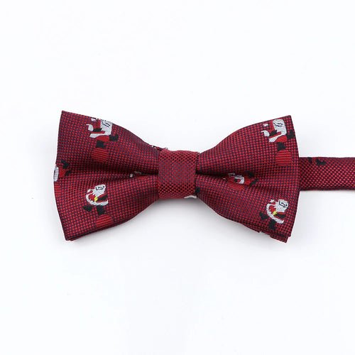 Mens Christmas Bow Tie High Quality Jacquard Woven Red Blue - Noel.ca