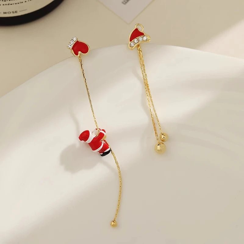 New Design Asymmetric Snowflake Christmas Boot Hat Drop Earrings for - Noel.ca